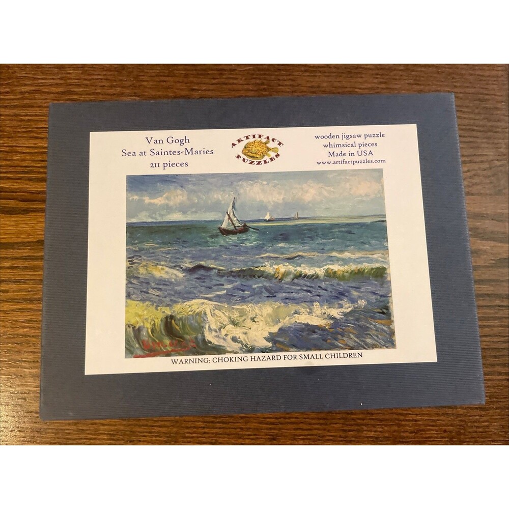 Artifact Wooden Jigsaw Puzzle Van Gogh “Sea At Saintes-Maries” 211 Pcs COMPLETE